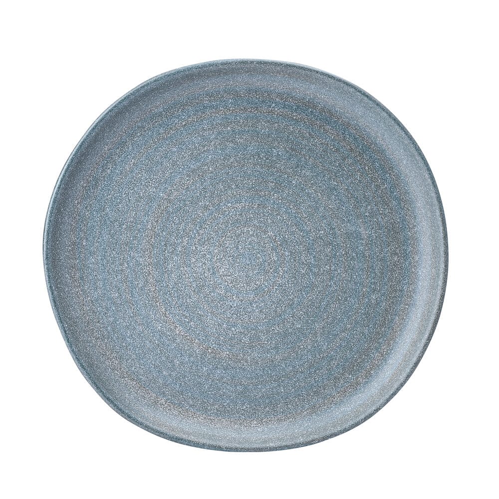 Blue speckled shallow bowl from Benson 12 piece dinnerware set for four