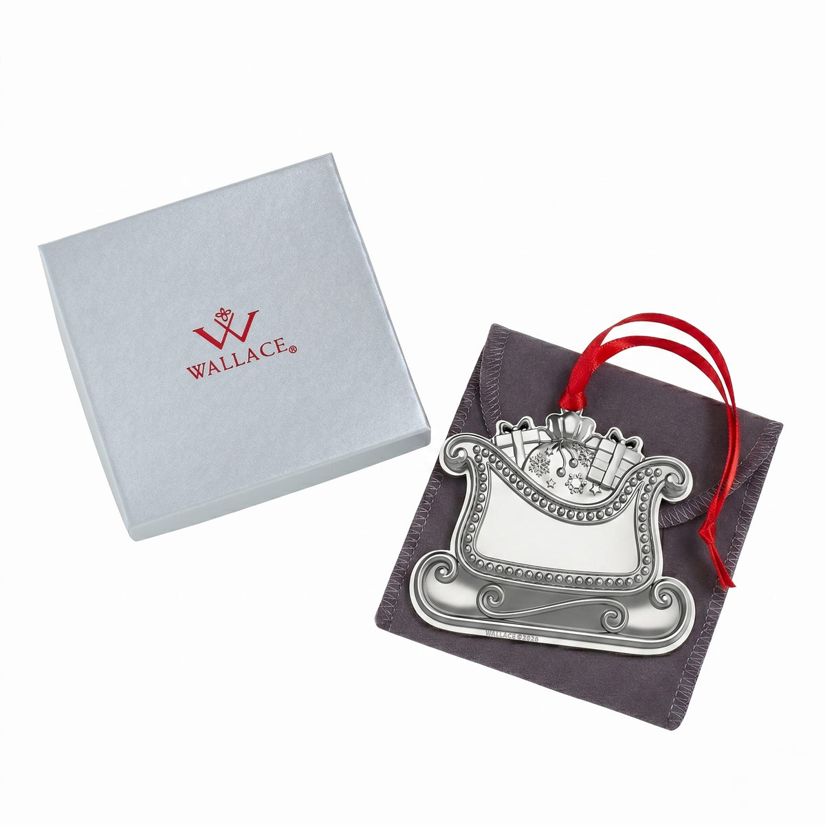Wallace 2026 Silver Plated Engravable Sleigh Ornament 14th Edition