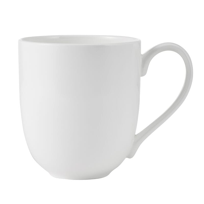 White Delray oversized mug with a curved handle shown in profile.