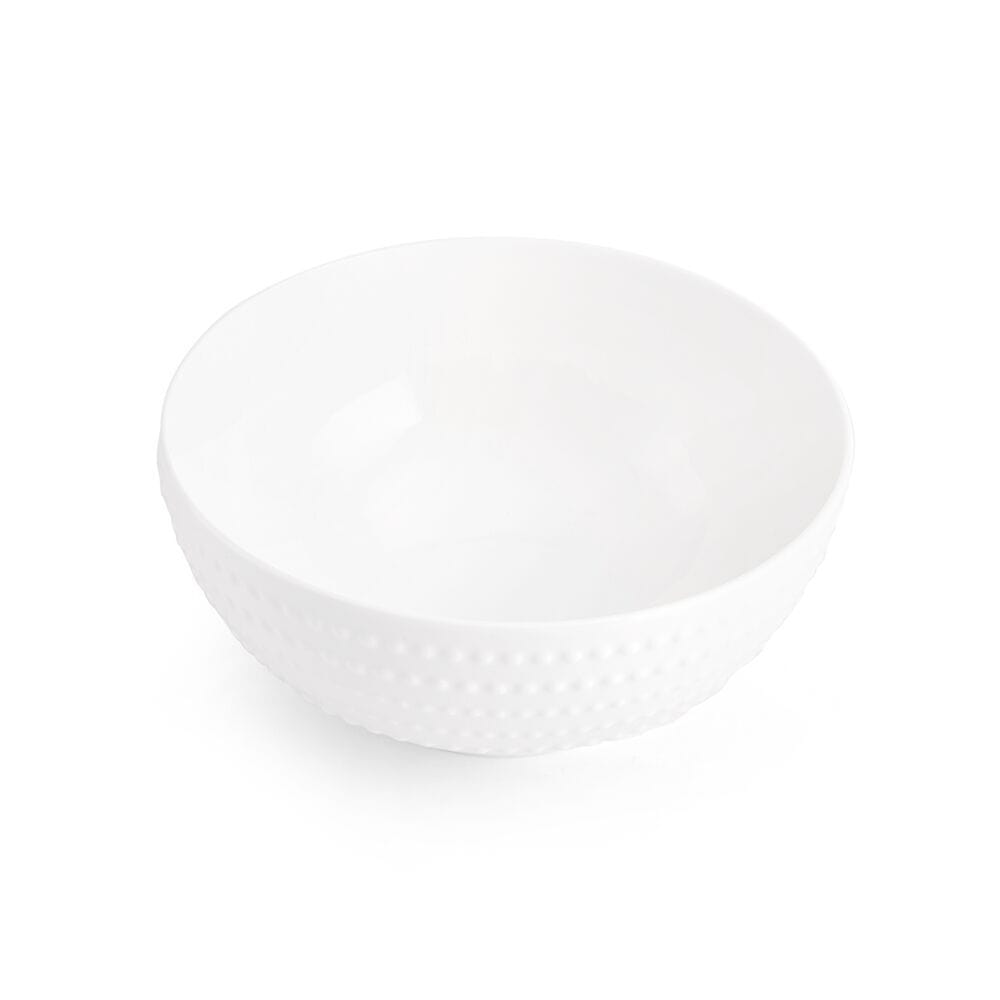 White textured ceramic bowl from the Nellie set of 4 soup and cereal bowls