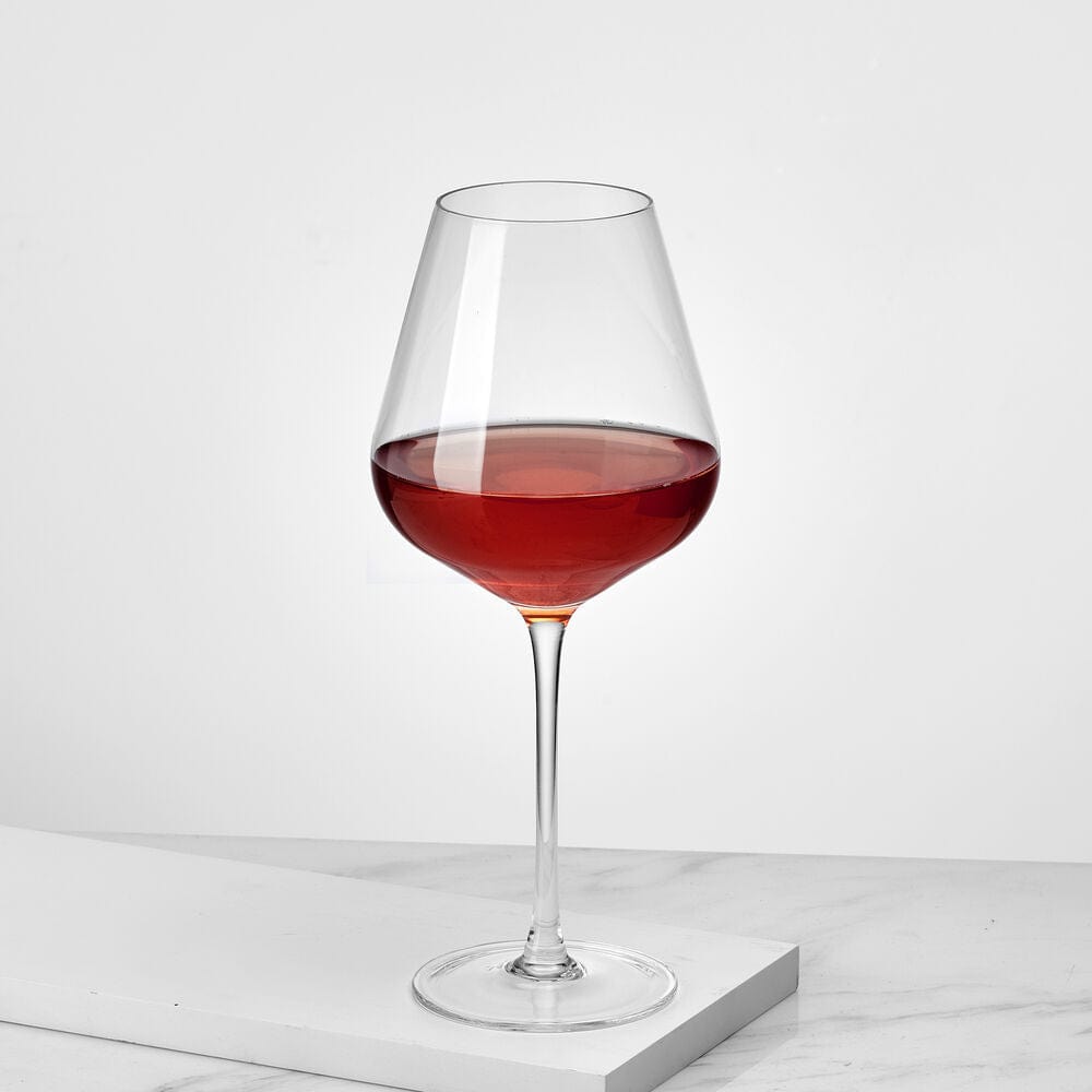 Samantha Set of 4 Red Wine Glasses glass filled with red wine on a clean white background