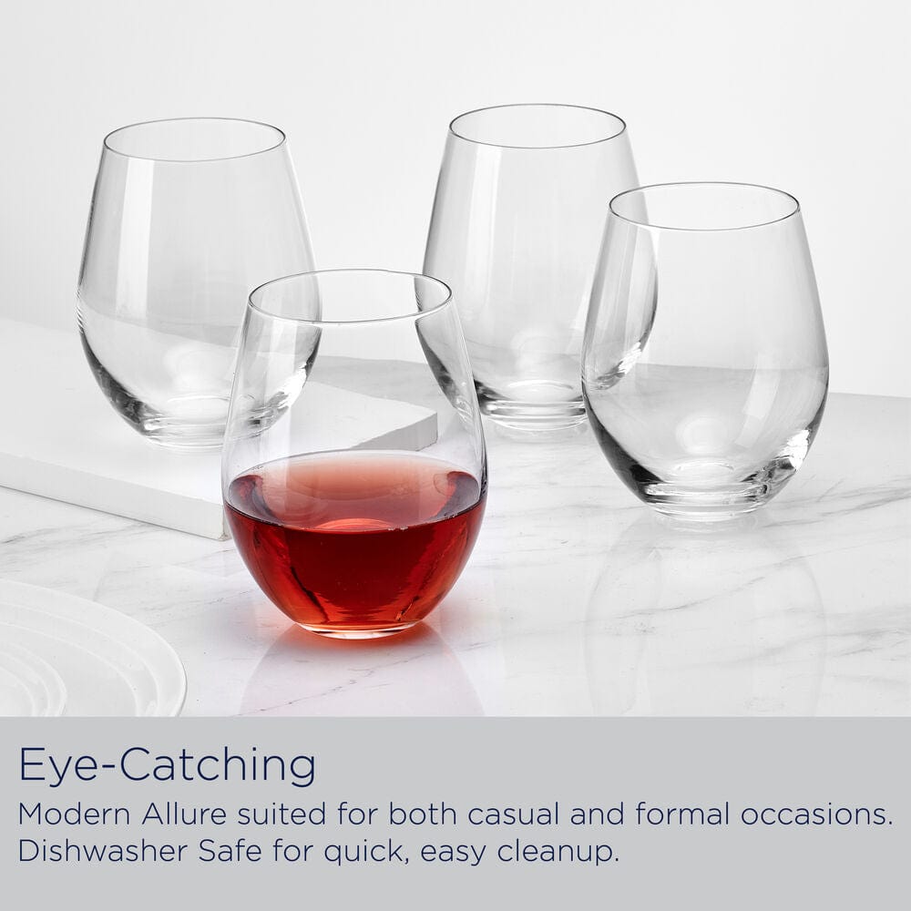 Samantha Set of 4 Stemless Wine Glasses