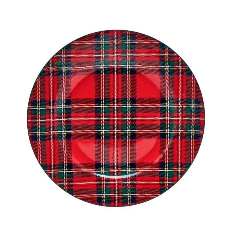 Red tartan salad plate from the Tartan Red set of 4
