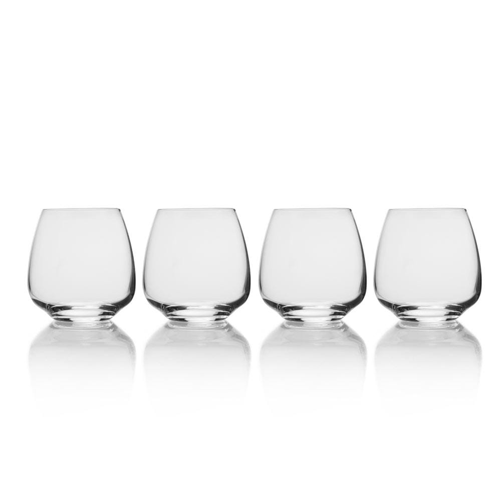 Melody four double old fashioned glasses shown against a white background