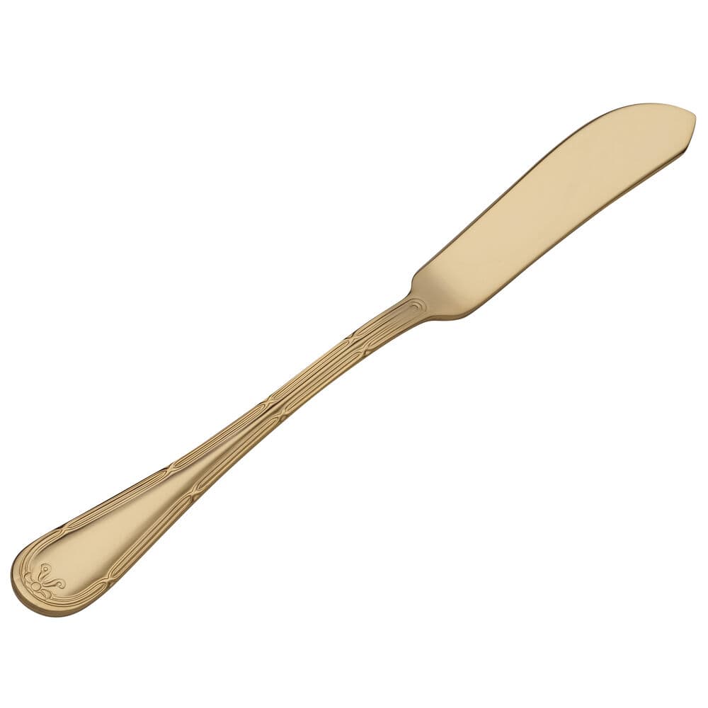 Gold plated spreader knife from Towle Hotel 24 Karat flatware set for 12