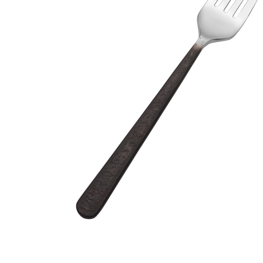 Calyx Black Forged flatware handle in dark textured finish.