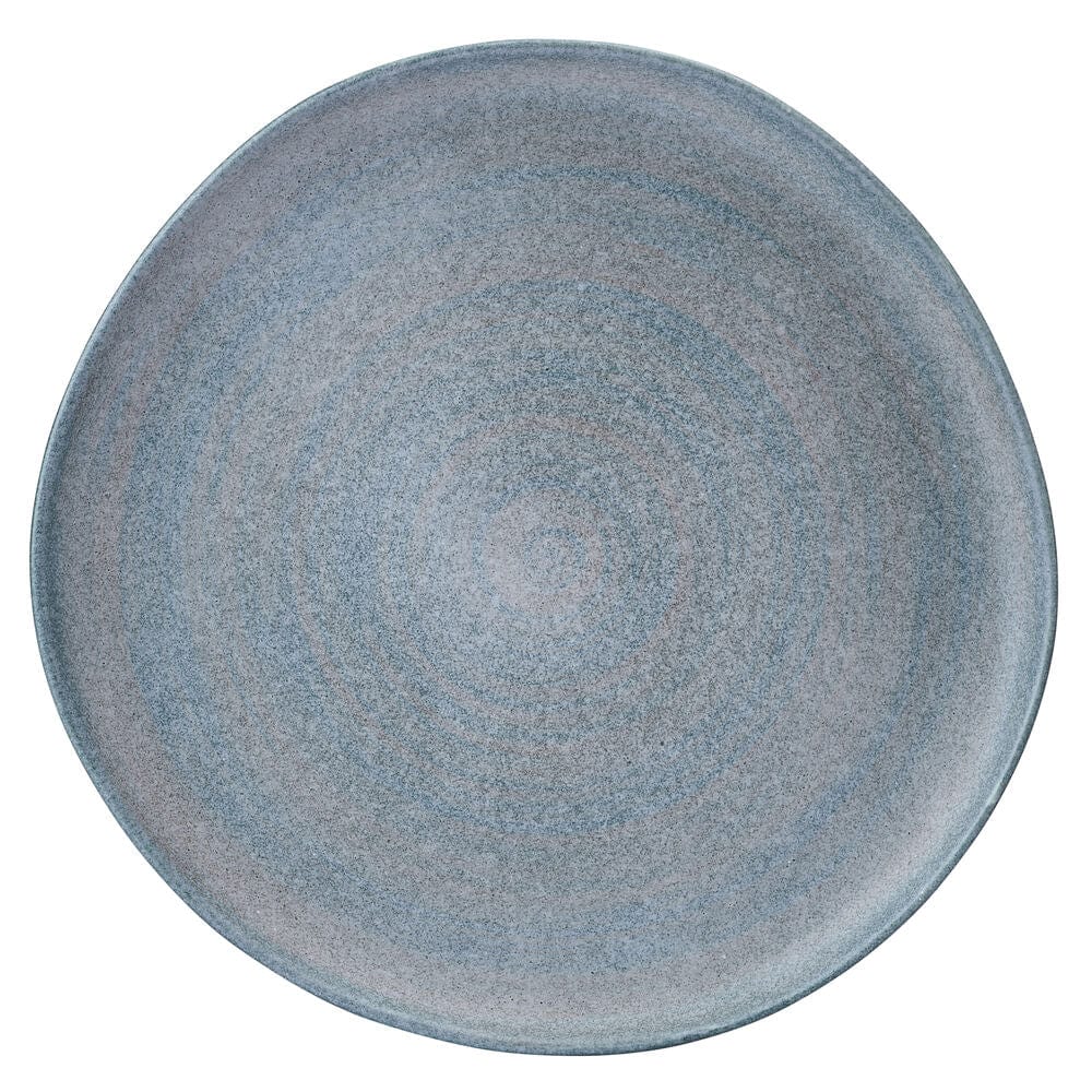 Blue speckled dinner plate from Benson 12 piece dinnerware set for four