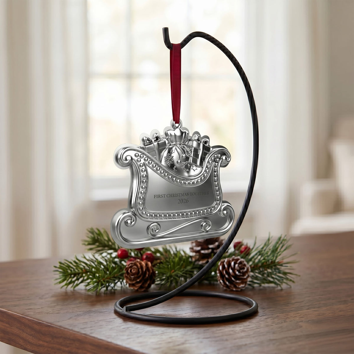 Wallace 2026 Silver Plated Engravable Sleigh Ornament 14th Edition