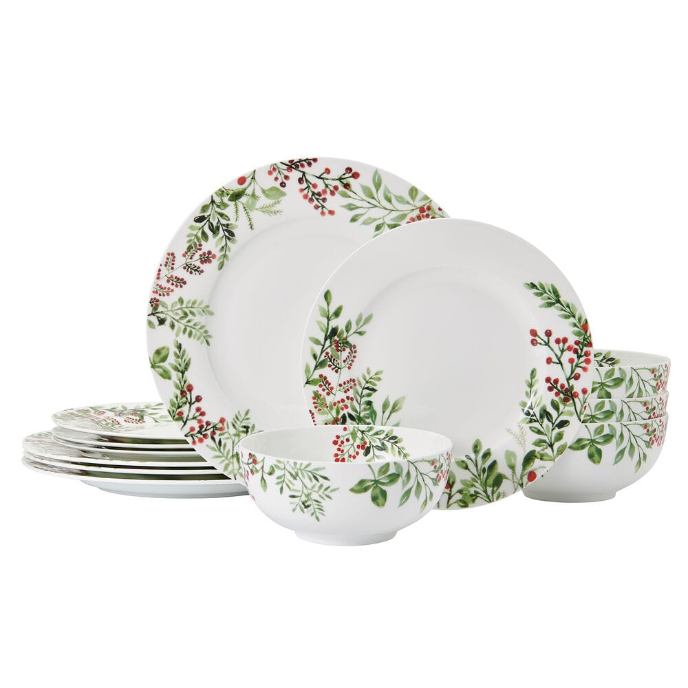 Tivoli Holiday 12 Piece Dinnerware Set, Service for 4