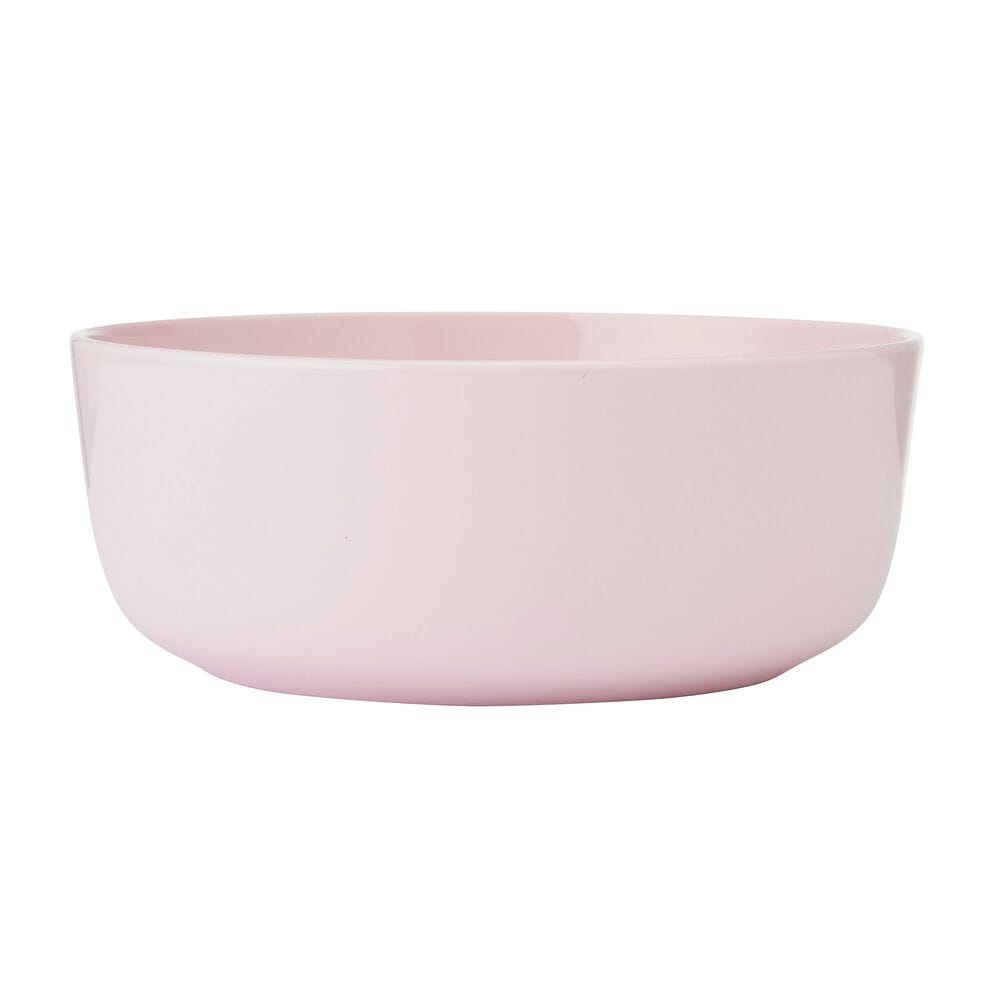 Single Madison Pink soup cereal bowl on a white background