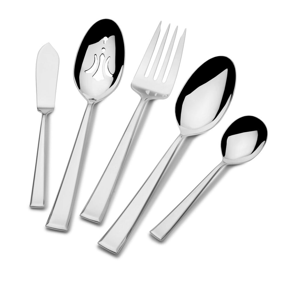 Essex flatware set pieces knife tablespoon dinner fork teaspoon laid out together