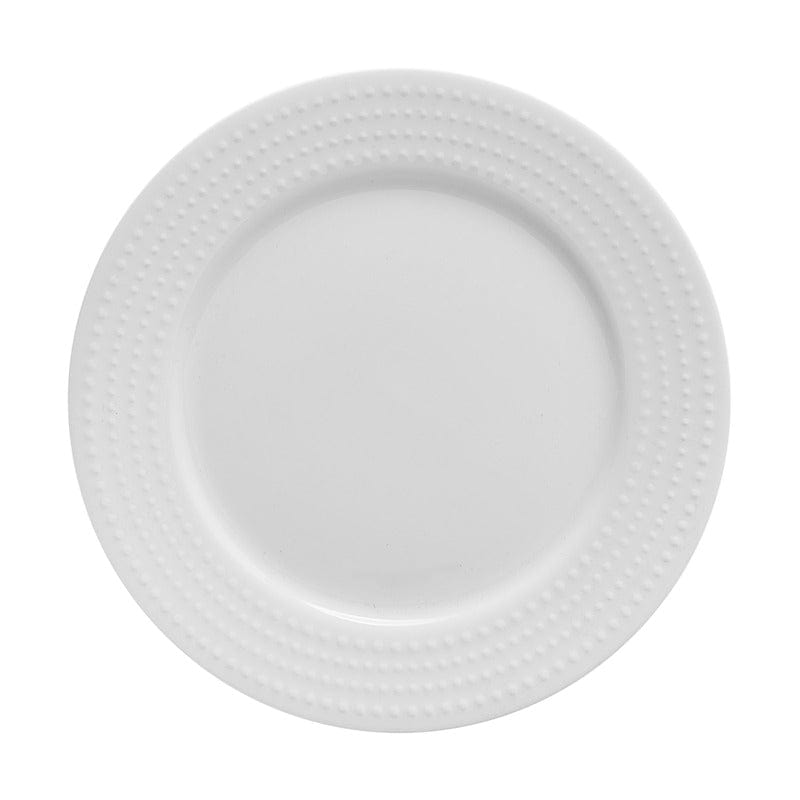 White Nellie salad plate with a dotted rim.