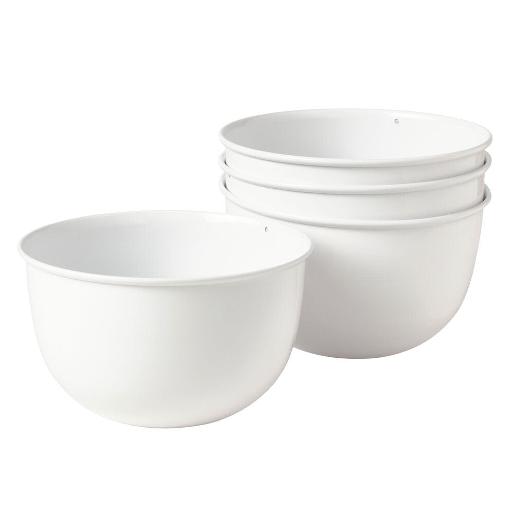 Set of white ceramic dip bowls stacked together
