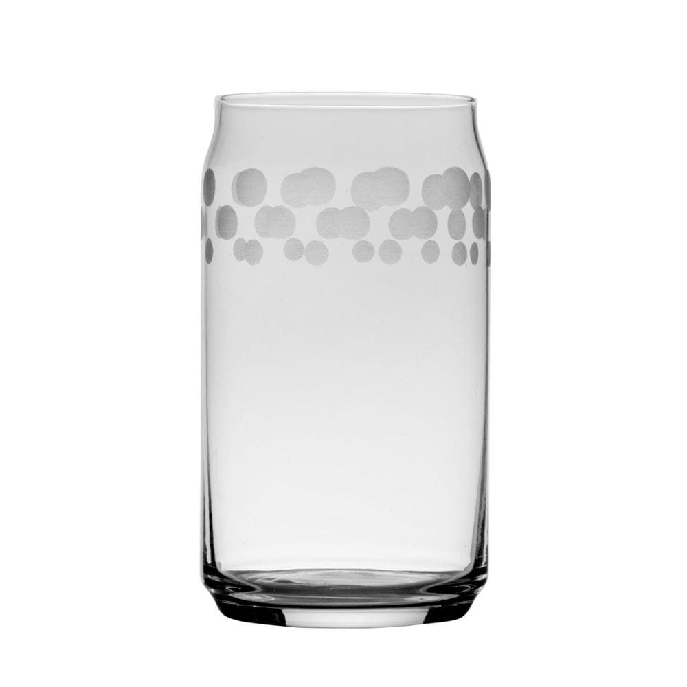 Clear Cheers seltzer glass with a frosted dot band around the top