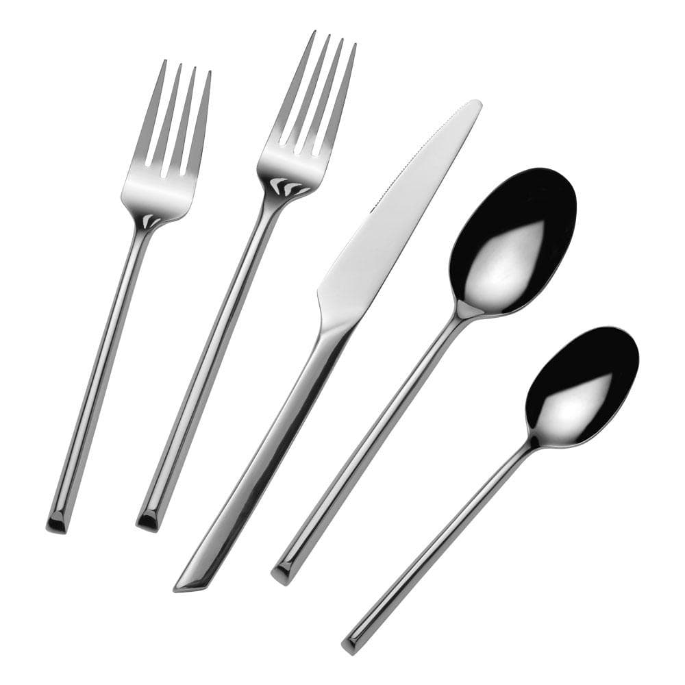 Jacqueline forged 20 piece flatware set for four showing forks a knife and spoons