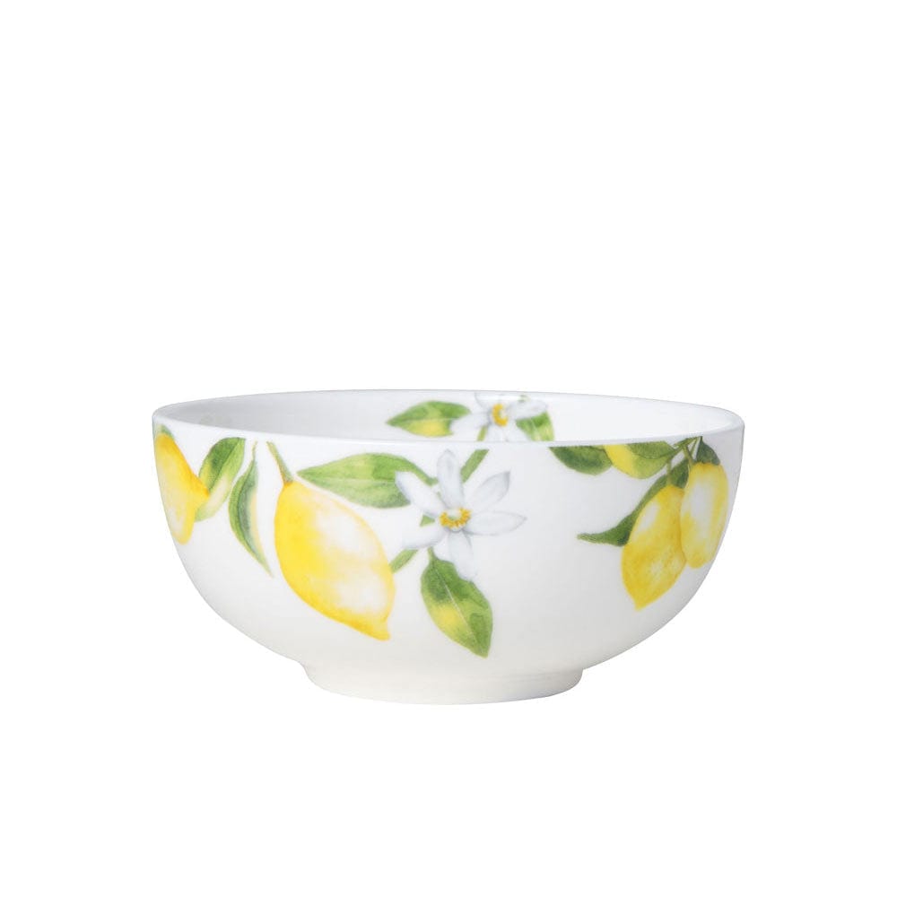 Lemon patterned ceramic fruit bowl from the Lemons Set of 4 Fruit Bowls collection