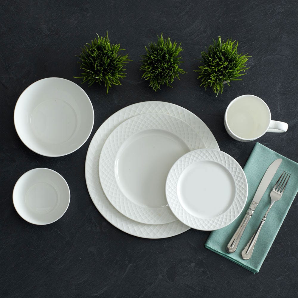 Trellis White Set of 4 Salad Plates