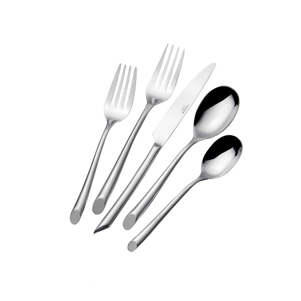 Wave Forged 20 piece flatware set for four in stainless steel including forks knives and spoons